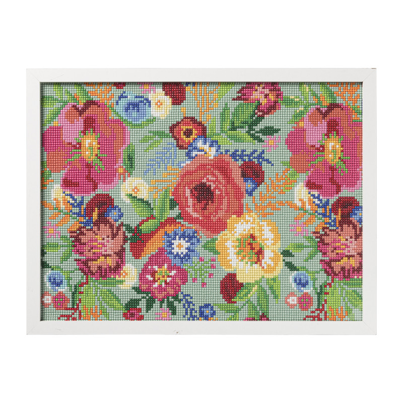 Diamond painting - gekleurde bloemen - 40x30 cm 
