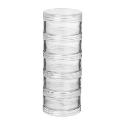 Opbergbakjes rond - 5 stuks - 5x5x12.8 cm