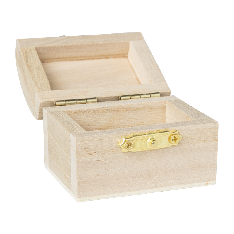 Schatkistje - hout - 6x4.5x4.5 cm