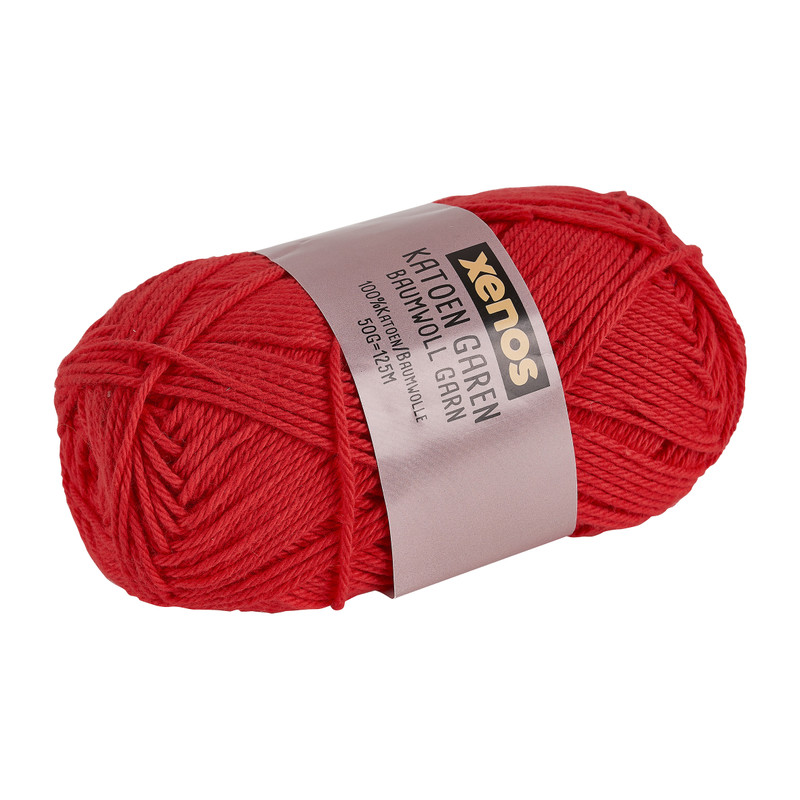 Garen katoen - rood - 50 gr