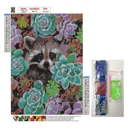 Diamond paint - wasbeer - 40x30 cm