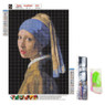 Diamond paint - meisje met parel - 40x30 cm