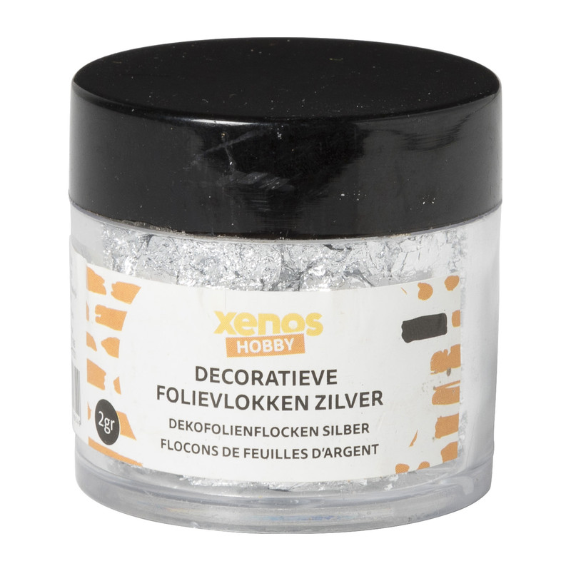 Decoratieve folievlokken - zilverkleurig - ø5x6 cm