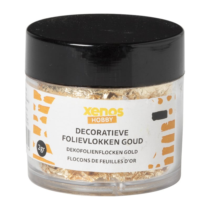 Decoratieve folievlokken - goudkleurig - ø5x6 cm