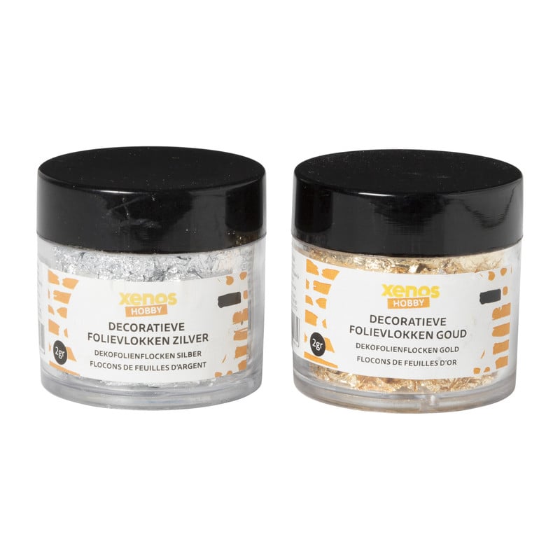 Decoratieve folievlokken - goudkleurig - ø5x6 cm