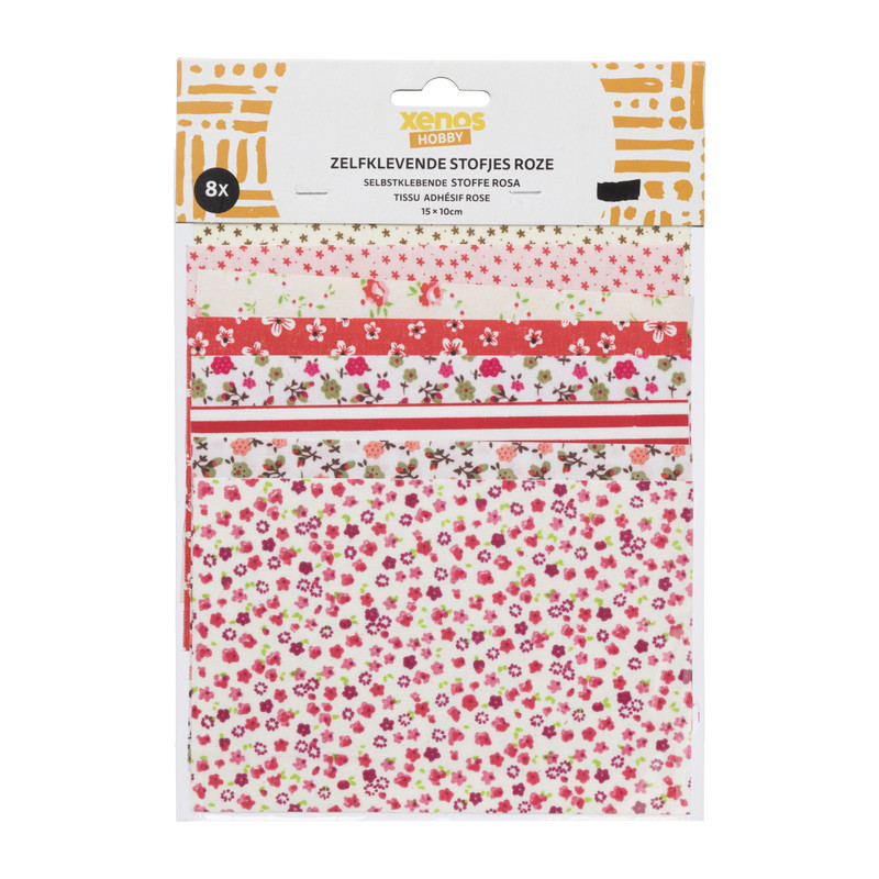 Zelfklevende stofjes - roze - 15x10 cm