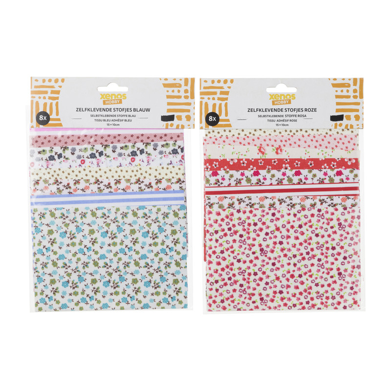 Zelfklevende stofjes - roze - 15x10 cm