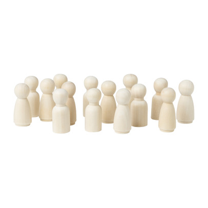 Houten kegelpoppen - set van 10 - 5.3 cm