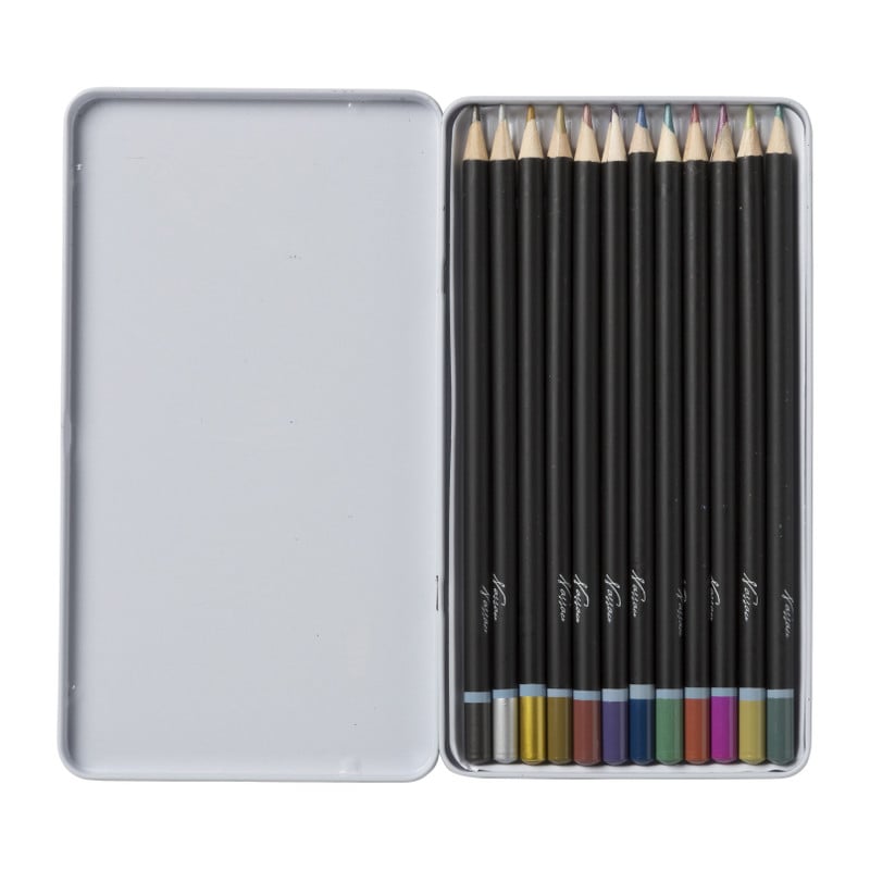 Kleurpotloden in blik - set van 12 