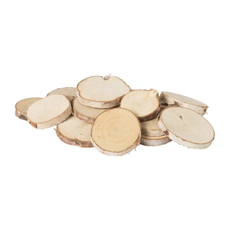 Houten schijfjes - rond - set van 15