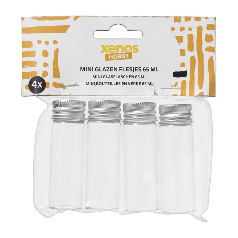 Mini glazenflesjes - 4x16 ml - set van 4