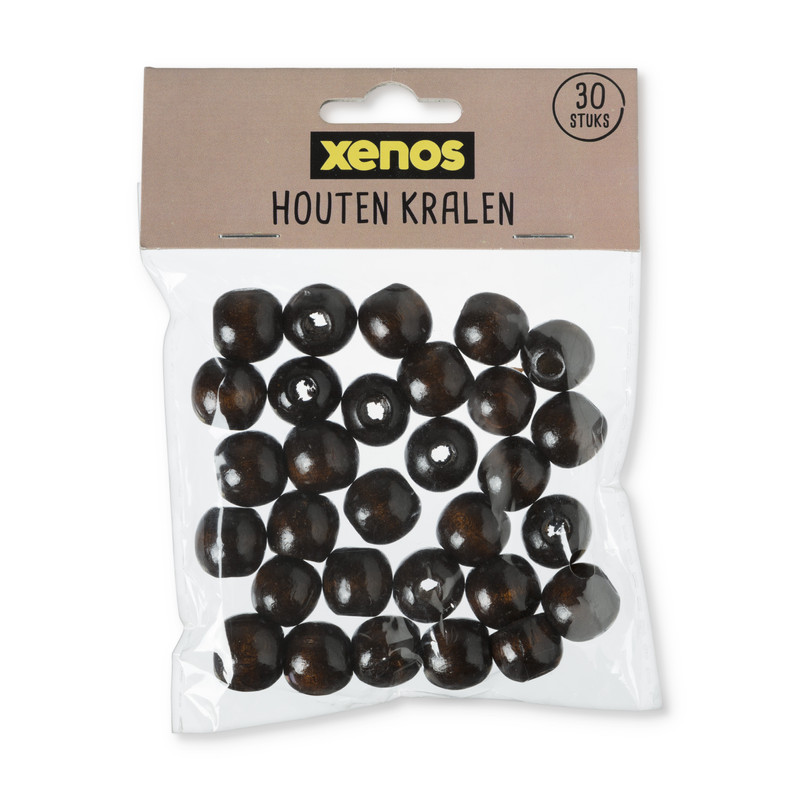 Houten kralen - bruin - 30 stuks