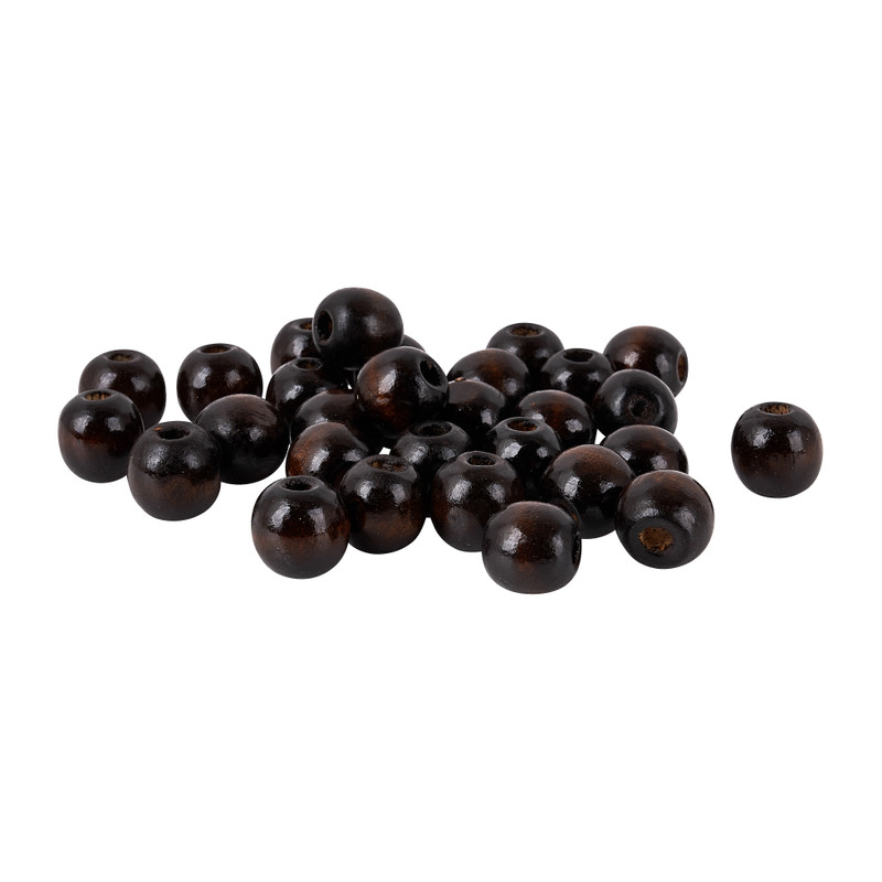 Houten kralen - bruin - 30 stuks