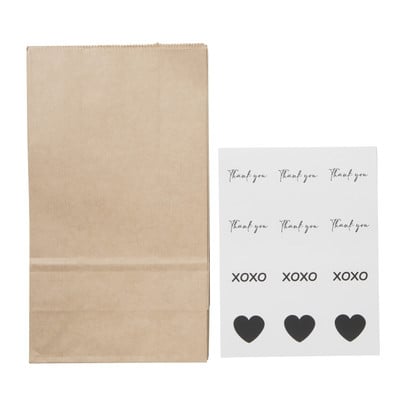 Cadeauzakjes met stickers - set van 6 - 21x12x7 cm