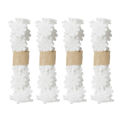 Bloemenband wit - set van 4 - 100 cm