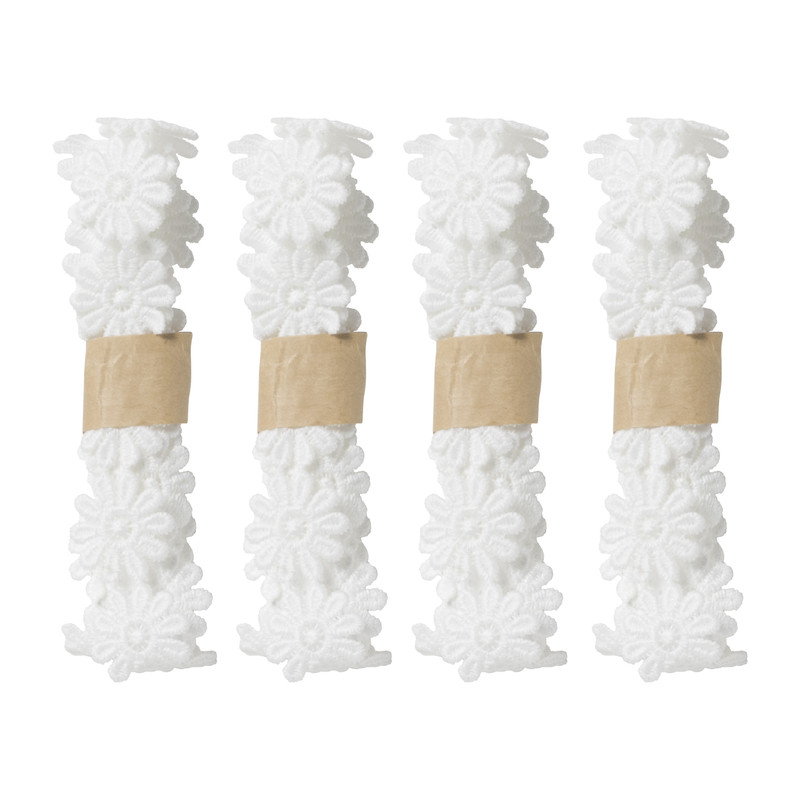 Bloemenband wit - set van 4 - 100 cm