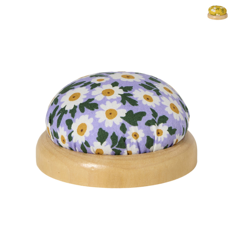 Speldenkussen bloemetjes - diverse varianten - ø7 cm