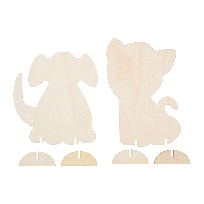 Houten dieren bouwset - set van 2
