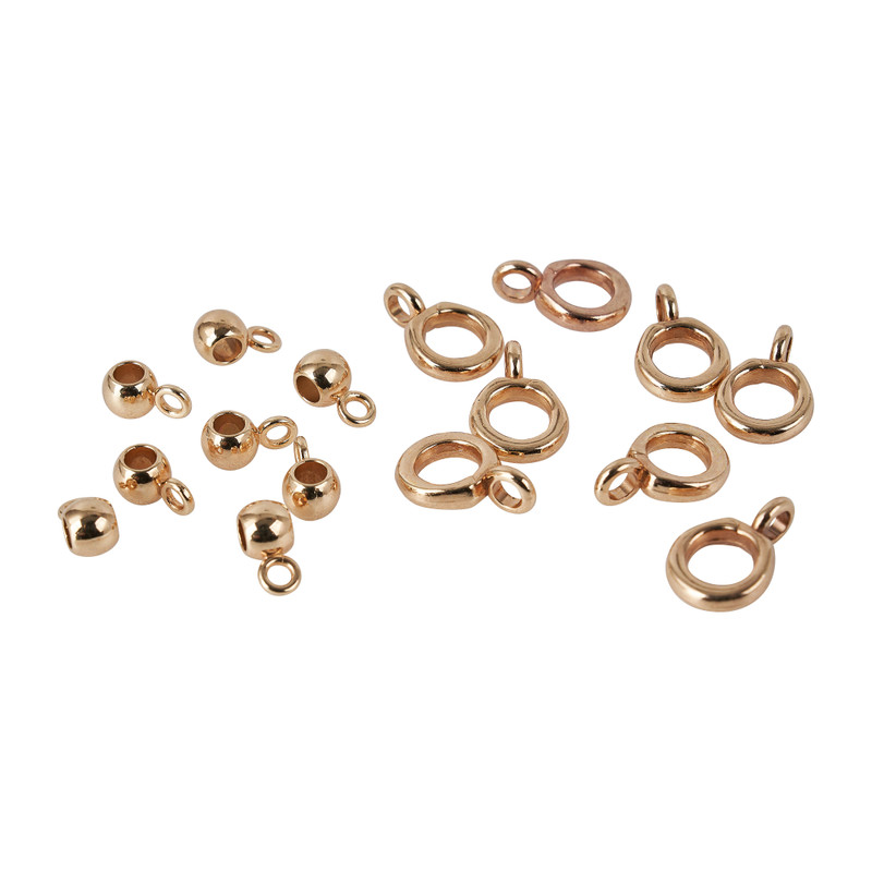 Ronde hangers met oog - goud - set van 16