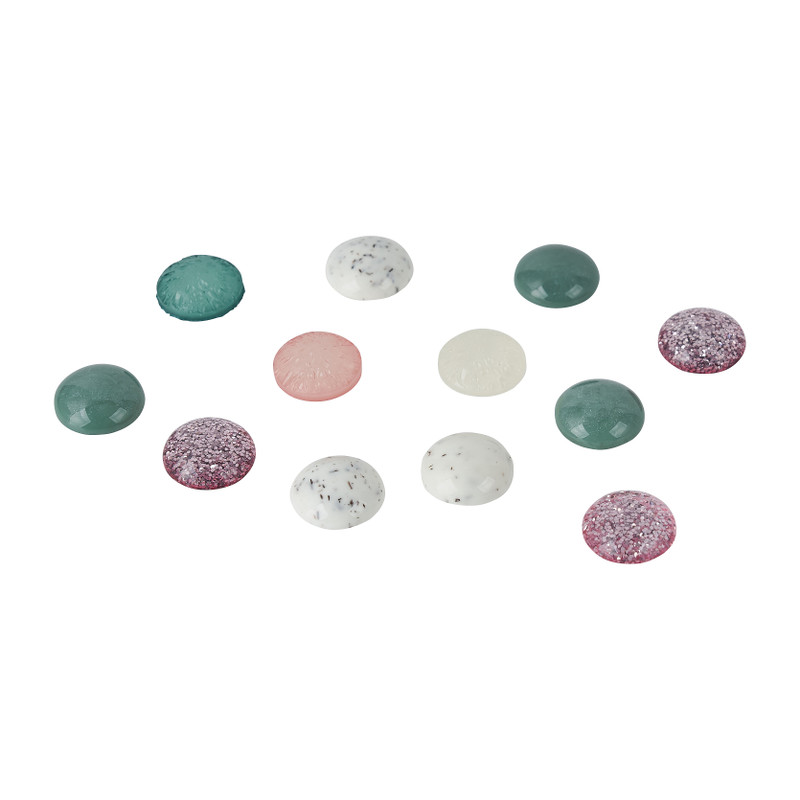 Cabochons rond - multikleur - 12 mm