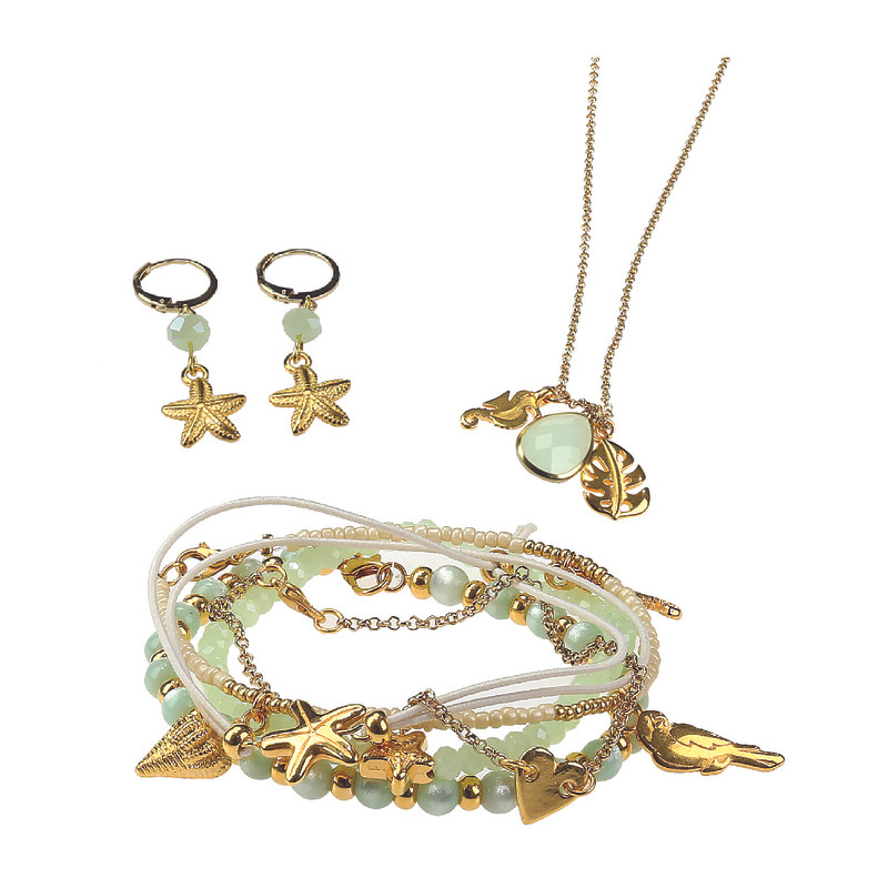 Sieradenset DIY - goud/groen