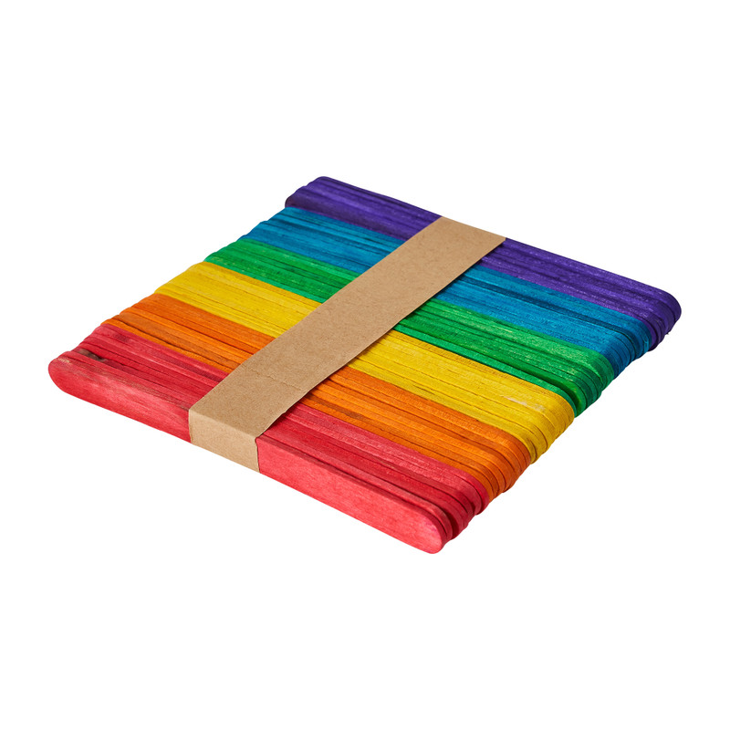 Houten stokjes - multikleur - set van 45