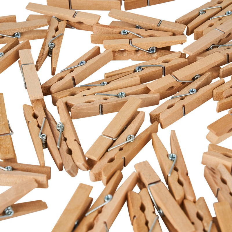 Wasknijpertjes  hout - set van 50