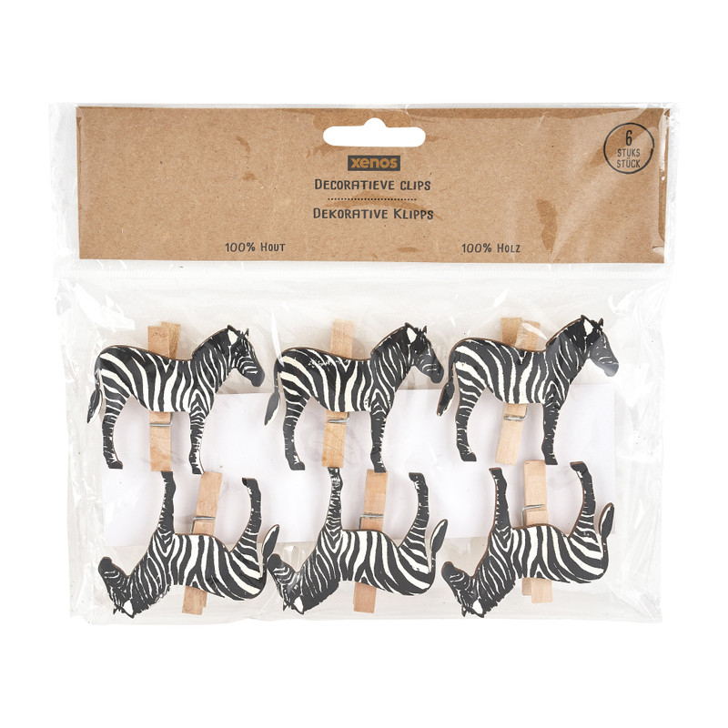 Clips zebra - set van 6