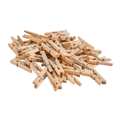 Mini wasknijpers - naturel - 50 stuks