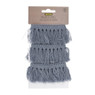 Ibiza lint met tassels - grijs - 2 meter