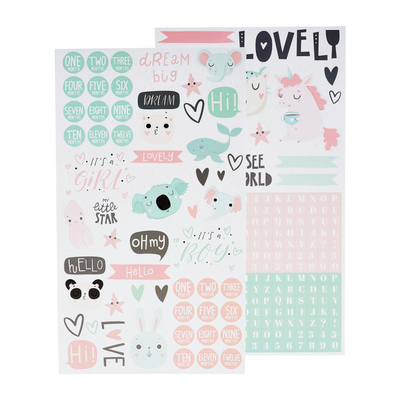 Stickers baby girl - 2 vellen