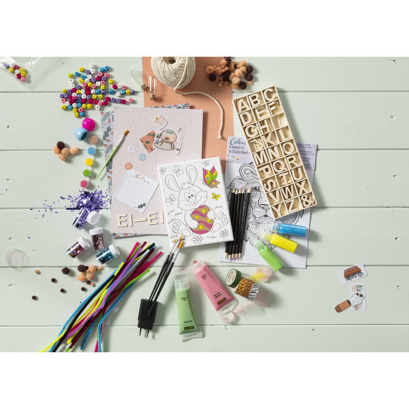 Glitters in flesje - geel/groen/blauw - set van 3