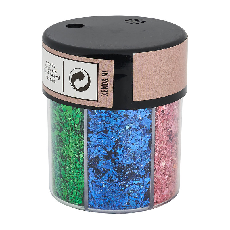 Glitters in caddy - set van 6 kleuren 