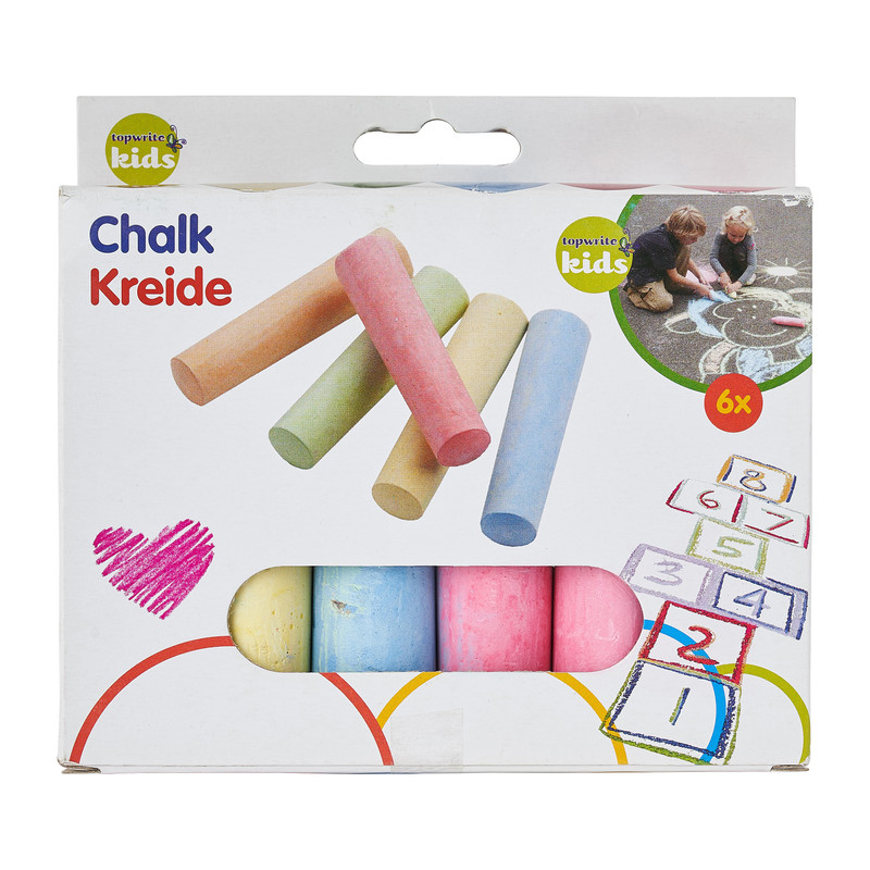 Stoepkrijt - multikleur - set van 6