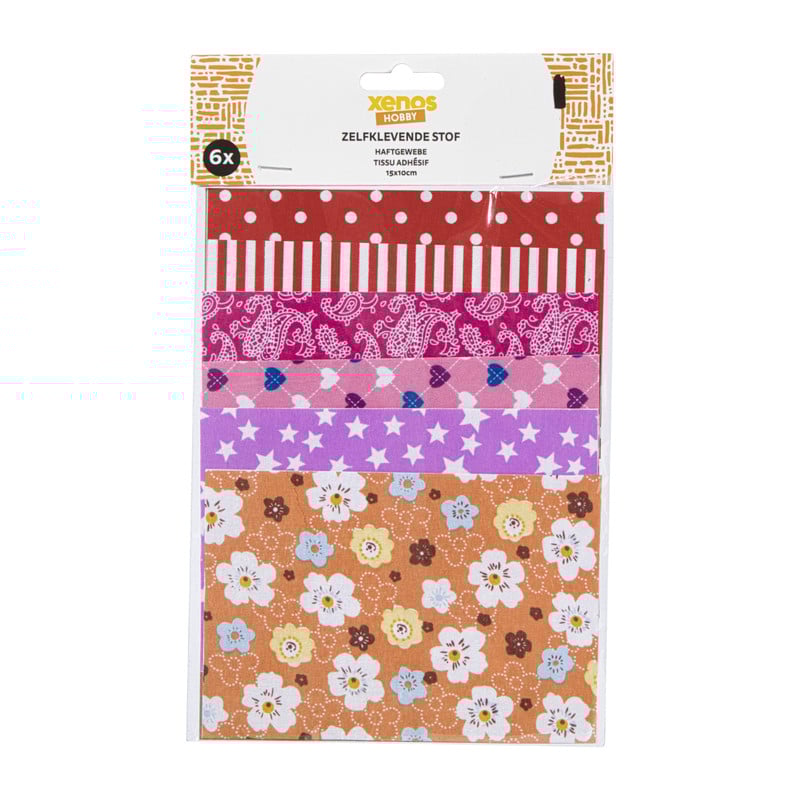 Zelfklevende stof - multikleur - set van 6