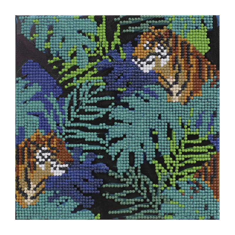 Diamond painting - tijger jungle - 20x20 cm 
