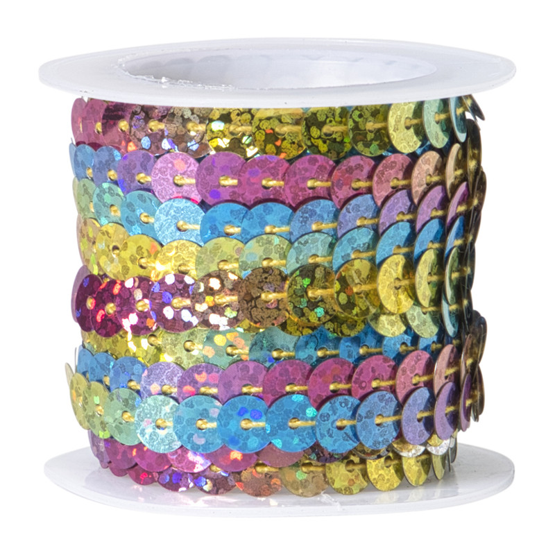Pailettenband - multikleur - 5 meter