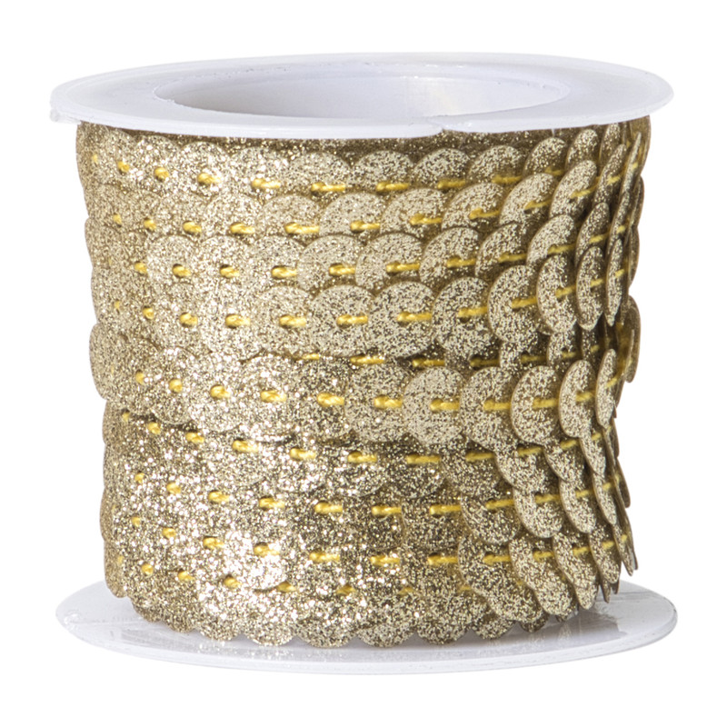 Pailettenband - goudkleurig - 5 meter
