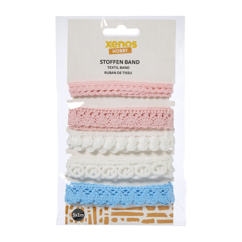 Decoratief lint pastel - set van 5 - 1 meter