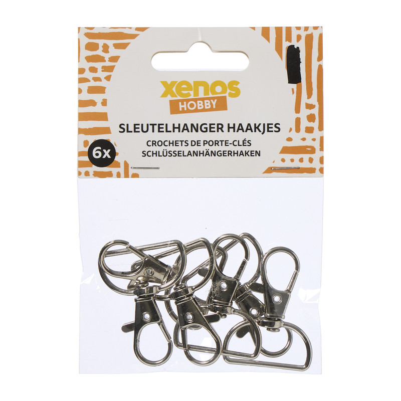 Sleutelhanger haakje met ring  - set van 6