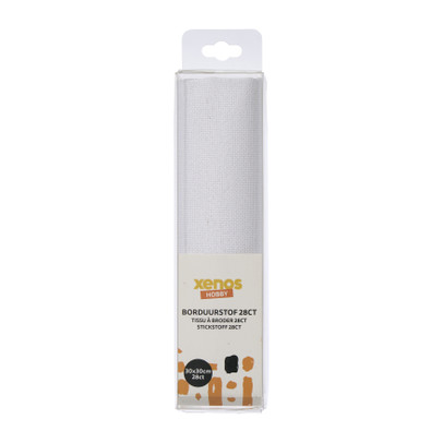 Borduurstof 28 CT - wit - 30x30 cm