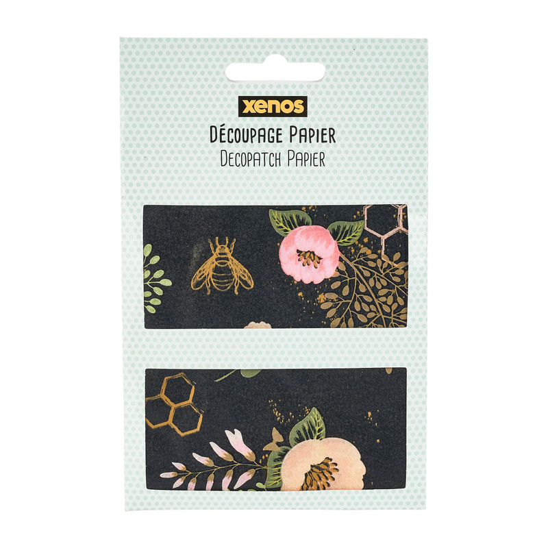 Découpagepapier bloem - zwart - 36x37.5 cm