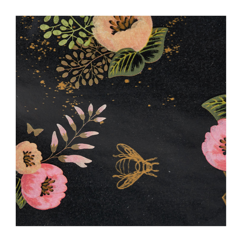 Découpagepapier bloem - zwart - 36x37.5 cm