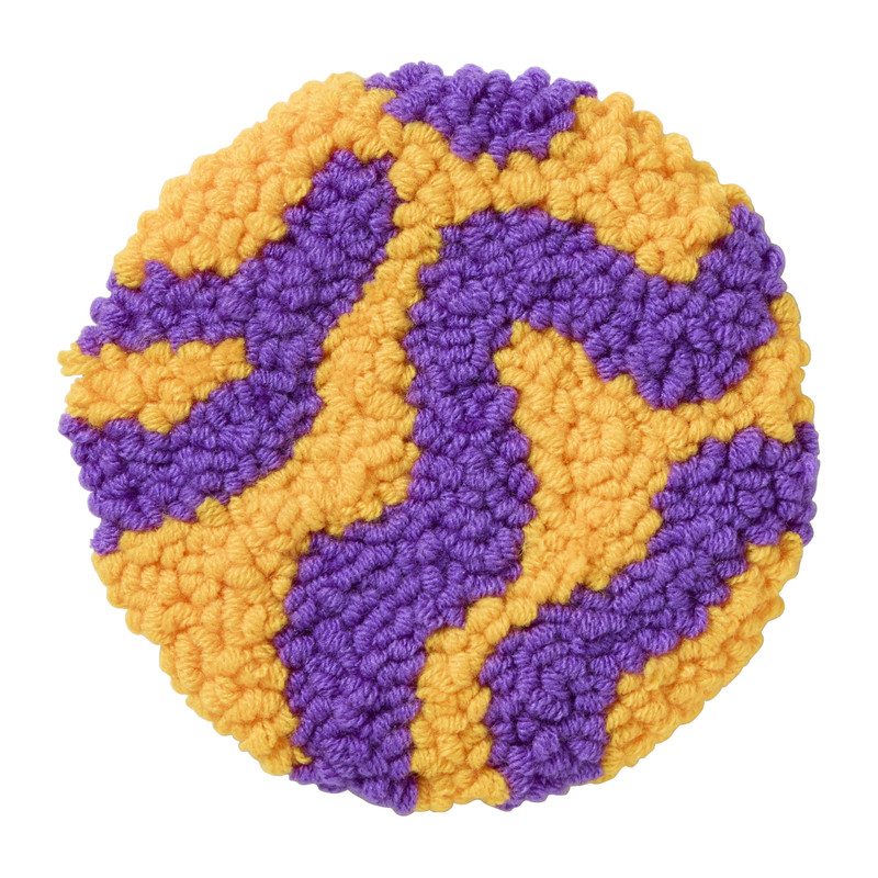 DIY punchnaald onderzetters retro - set van 4