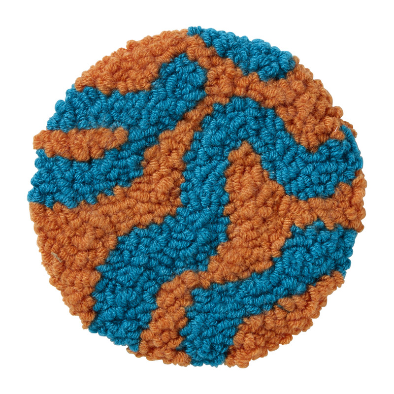 DIY punchnaald onderzetters retro - set van 4