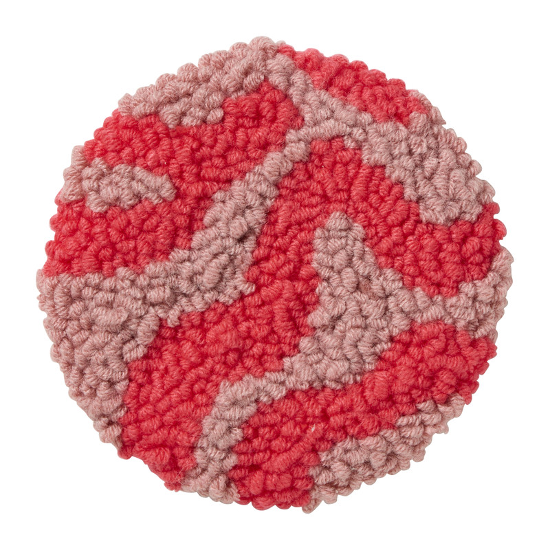 DIY punchnaald onderzetters retro - set van 4