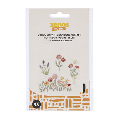 Borduurpatronen bloemen - set van 4