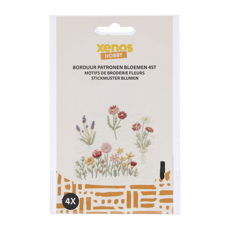 Borduurpatronen bloemen - set van 4