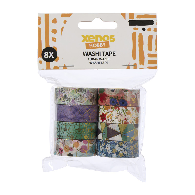Washitape - multikleur - set van 8
