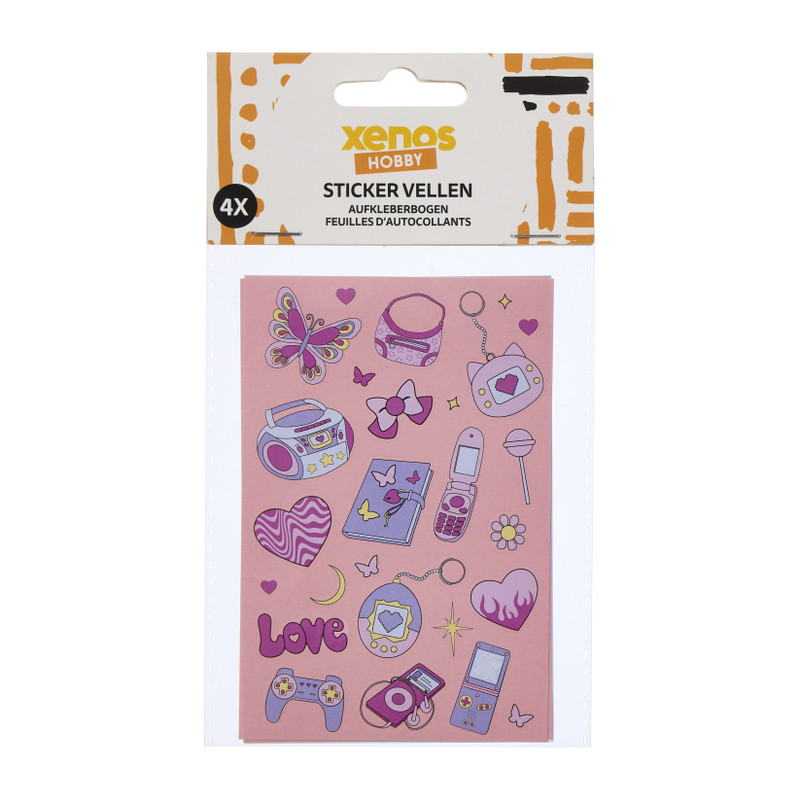 Sticker vellen - multikleur - set van 4